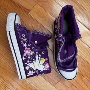 Collection B Purple Floral Tinker bell Sneakers for Kids